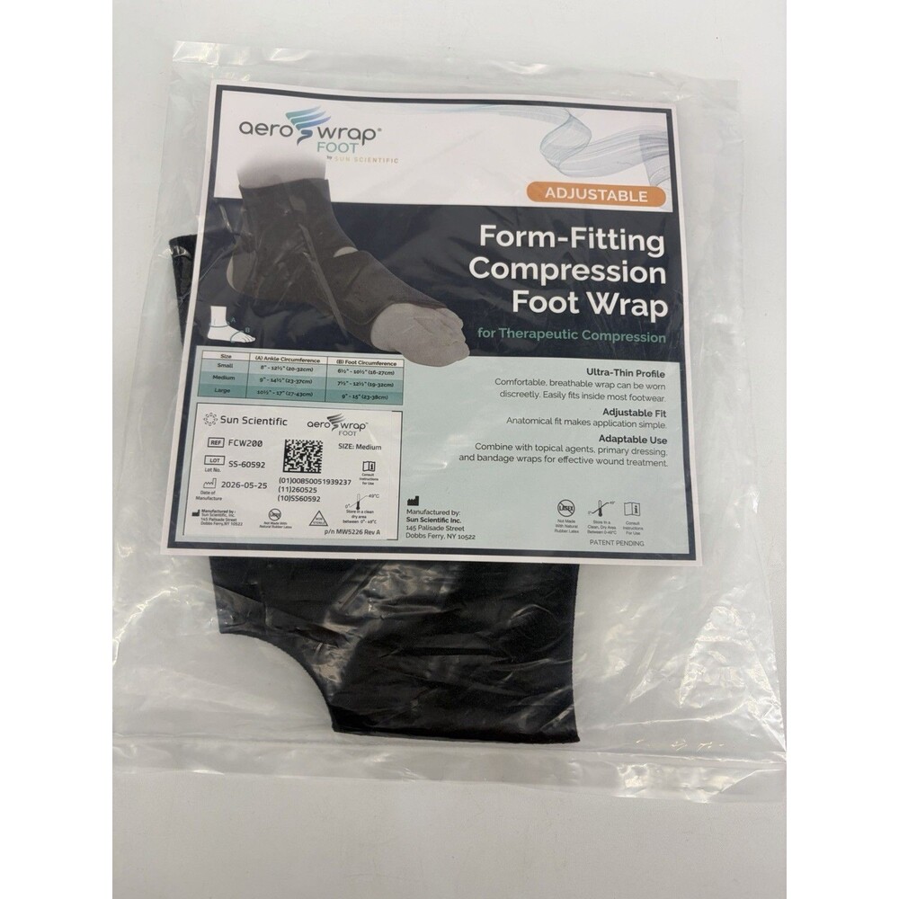 Foot Wrap Therapeutic Compression Aero Wrap Sun Scientific Medium Ultra Thin